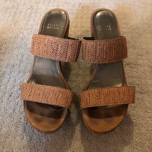 Stuart Weitzman woven wicker platform wedge